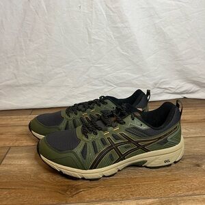 ASICS Men's Olive and Black Athletic Shoes